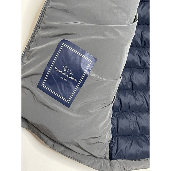 Harmont Blaine Men's Small Gray Hooded Zip Up Puffer Down Vest - Picture 5 of 9